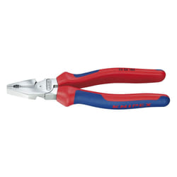 KNIPEX 02 05 180 High Leverage Combination Pliers chrome plated with multi-component grips 180 mm