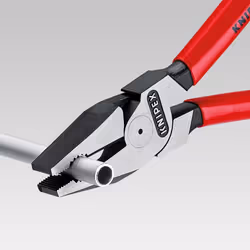 KNIPEX 02 05 180 High Leverage Combination Pliers chrome plated with multi-component grips 180 mm