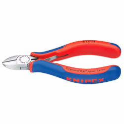 Knipex 76 12 125, Diagonal pliers, Chromium-vanadium steel, Plastic, Blue, Red, 125 mm, 112 g