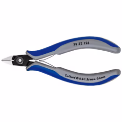 Knipex 79 32 125, Diagonal pliers, Chromium-vanadium steel, Plastic, Blue, Grey, 125 mm, 58 g