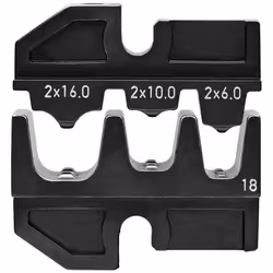 Knipex 97 49 18 Crimping Dies for Twin End Sleeves, Black, 6-16 mm