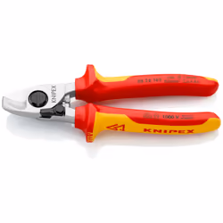 Knipex 95 26 165, Hand cable cutter, Red, Yellow, Steel, Chrome, Red, Yellow, 1.5 cm, Germany