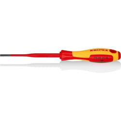 Screwdriver (Slim) for slotted screws burnished, insulating multi-component handle, VDE-tested 202 mm 98 20 35 SL