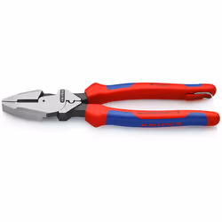 Knipex 09 12 240 T, Lineman's pliers, 4.6 mm, Chromium-vanadium steel, Plastic, Blue, Red, 240 mm