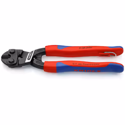 Knipex 71 02 200 T, Bolt cutter pliers, 5.2 mm, 62 HRC, Chromium-vanadium steel, Plastic, Blue, Red