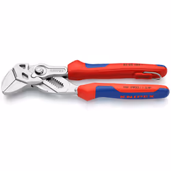 Knipex 86 05 180 T, Slip-joint pliers, 3.5 cm, Chromium-vanadium steel, Plastic, Blue, Red, 180 mm