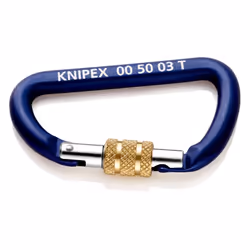 Knipex 00 50 03 T BK climbing carabiner Locking carabiner D-shaped Aluminium Blue 2 pc(s)