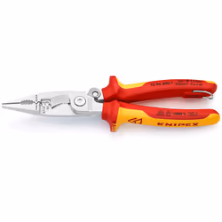 Knipex 13 96 200 T, 1.5 cm, Steel, Plastic, Red, Yellow, 1000 V, 65 mm
