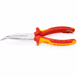 Knipex 26 26 200 T, Needle-nose pliers, 2.5 mm, 7.3 cm, Chromium-vanadium steel, Orange, Red, 200 mm