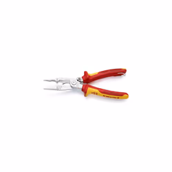 Pliers for Electrical Installation chrome-plated, insulated, VDE-tested with integrated tether attachment point for a