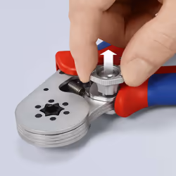 Knipex Self-Adjusting Crimping Pliers for wire ferrules with lateral access chrome-plated  with multi-component grips 180 mm 97 55 14 - Additional view 4
