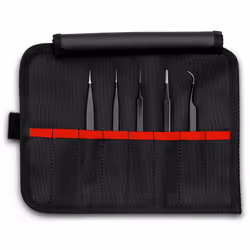 Knipex 92 00 01 ESD, Stainless steel, Black, Flat, Pointed, Curved, Straight, 182 g, 5 pc(s)