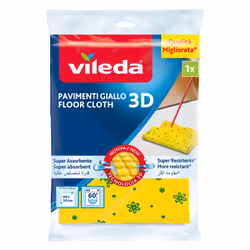 Vileda 4003790000126, Polyester, Polypropylene (PP), Viscose, Yellow, Machine wash, 60 °C, 590 mm, 500 mm