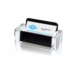 Wedo Business-Card HolderAcrylic Exclusiv, Acrylic, Black, Transparent, 115 mm, 50 mm, 55 mm