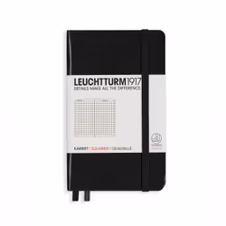 Leuchtturm 318898, Monochromatic, Black, A6, 80 g/m², Squared paper, Hardcover