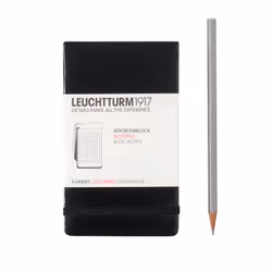 Leuchtturm Notepad Pocket, Monochromatic, Black, A6, 94 sheets, 80 g/m², Hardcover
