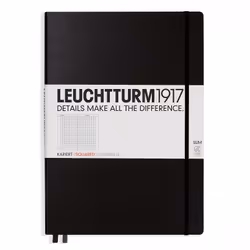 Leuchtturm 310174, Monochromatic, Black, A4+, 100 g/m², Squared paper, Hardcover