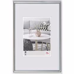 Walther Design Galeria, Single picture frame, Glass, Plastic, Silver, Wall, 13 x 18 cm, Rectangular