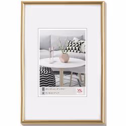 Walther Design Galeria, Single picture frame, Glass, Plastic, Gold, Wall, 13 x 18 cm, Rectangular
