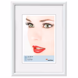 Walther Design Galeria, Single picture frame, Glass, Plastic, White, Wall, 10 x 15 cm, Rectangular