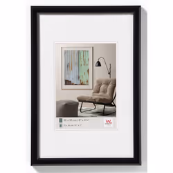 Walther Design JE030B, Single picture frame, Polystyrol, Black, Wall, 13 x 18 cm, Rectangular