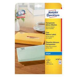 Avery J4720-25 self-adhesive label Rounded rectangle Permanent Transparent 1200 pc(s)