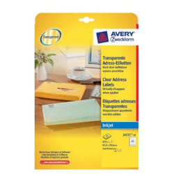 Avery J4721-25 printer label Transparent