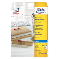 Avery J4722-25 self-adhesive label Rounded rectangle Permanent Transparent 250 pc(s)
