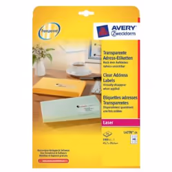 Avery L4770-25, Transparent, Polyester, Laser, 1000 pc(s)