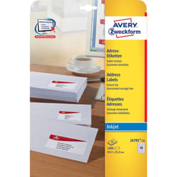 Avery J4791-25 self-adhesive label Rounded rectangle Permanent White 1200 pc(s)