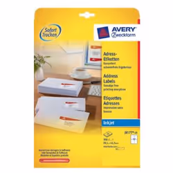 Avery J8177-25, White, Paper, Inkjet, 99.1 x 42.3 mm, 300 pc(s)