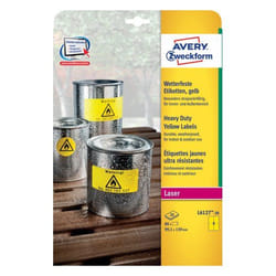Avery L6127-20 self-adhesive label Rounded rectangle Permanent Yellow 80 pc(s)