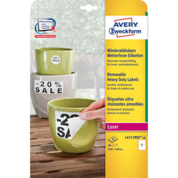 Avery L4717REV-20 self-adhesive label Rectangle Permanent White 40 pc(s)