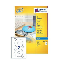 Avery J8676-100 storage media label 200 pc(s) CD/DVD Self-adhesive lab