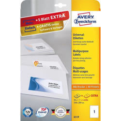Avery 6119 self-adhesive label Rectangle Permanent White 30 pc(s)