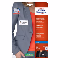 Avery J4785-20. Product colour: White. Shape: Rounded rectangle. Adhesive type: Removable. Labels per pack: 200 pc(s). Labels ...