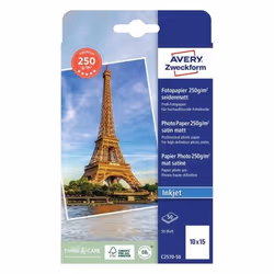 Avery C2570-50, Semi-gloss, 250 g/m², Inkjet, 10x15 cm, White, 50 sheets