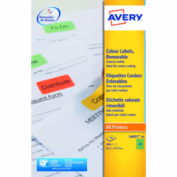 Avery Coloured Label 63.5x34mm 24 Per A4 Sheet Green (Pack 480 Labels)