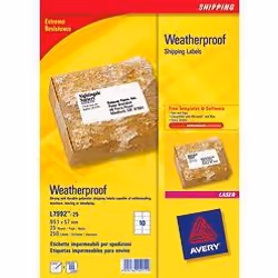 Avery Weatherproof Shipping Labels self-adhesive label White 250 pc(s)