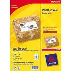 Avery Weatherproof Shipping Labels self-adhesive label White 250 pc(s)