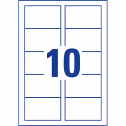 Avery C32011-25 non-adhesive label 250 pc(s) White Rectangle