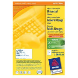 Avery 3652-200 self-adhesive label White 4200 pc(s)