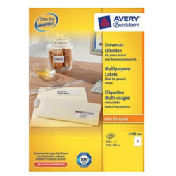 Avery 3478-200 self-adhesive label White 200 pc(s)