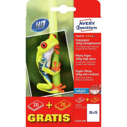 Avery C2549-20P photo paper White High-gloss