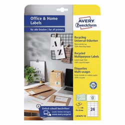 Avery LR3475-10, White, Rectangle, Permanent, 70 x 36 mm, A4, Paper
