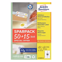 Avery L4744REV-65 printer label White Self-adhesive printer label