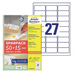 Avery L4737REV-65 printer label White Self-adhesive printer label