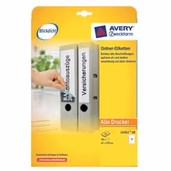 Avery L4761-10, White, Paper, 192 x 61, 40 pc(s), 10 sheets, 210 x 297 mm