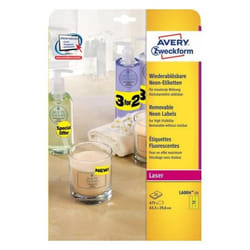 Avery L6004-25 self-adhesive label Rounded rectangle Permanent Yellow 675 pc(s)