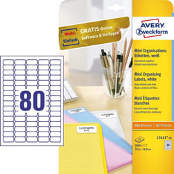 Avery L7632-25 self-adhesive label Rounded rectangle Removable White 2000 pc(s)